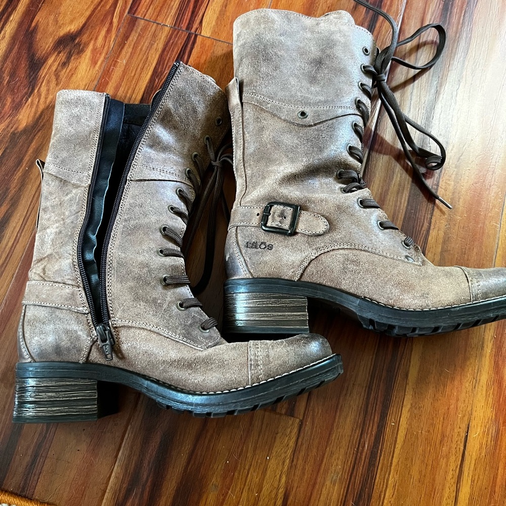 Taos suede lace up mid calf boots